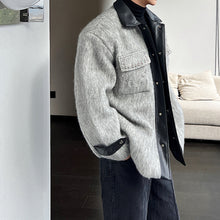 Load image into Gallery viewer, Studded Vintage Contrast Patchwork Woolen Jacket
