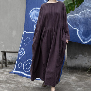 Retro Loose Pleated Robe Dress