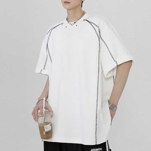 American Deconstructed Patchwork Loose Casual T-shirt