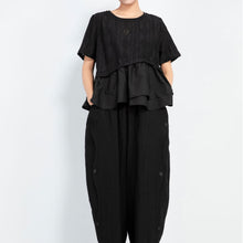 Load image into Gallery viewer, Hollow Top Fake Two-piece Stitching T-shirt
