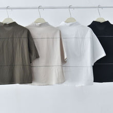 Load image into Gallery viewer, Women's Japanese Minimalist Zigzag Stitch Short Sleeve Shirt
