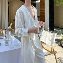 Load image into Gallery viewer, French V-neck Beaded Loose Shirt
