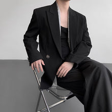 Load image into Gallery viewer, Fake Two-piece Metal Button Shoulder Pad Blazer
