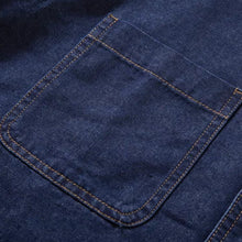 Load image into Gallery viewer, Japanese Retro Patchwork Plaid Denim Shirt
