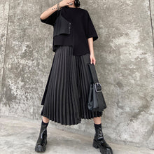 Load image into Gallery viewer, Japanese Casual Two-piece Irregular Short-sleeved Pleated Skirt
