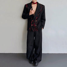 Load image into Gallery viewer, Vintage 3D Rose Velvet Jewel Tie-Strap Blazer
