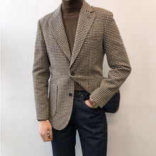 Load image into Gallery viewer, Woolen Suit Casual Slim Fit Plaid Jacket
