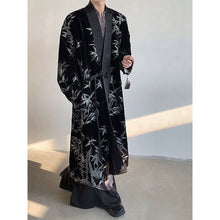 Load image into Gallery viewer, Silver Bamboo Embroidery Loose-fitting Long Taoist Robe
