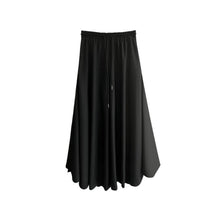Load image into Gallery viewer, Women's Black High-Waisted Wide-Leg Skirt-Pants
