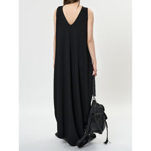 Load image into Gallery viewer, Women's Deep V Neck Asymmetric Curved Balloon Dress
