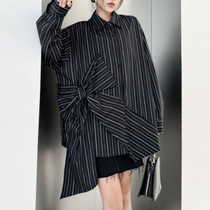 Striped Loose POLO Collar Shirt