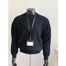 Load image into Gallery viewer, Striped Crew Neck Textured Knit Sweater
