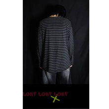Load image into Gallery viewer, Loose-fitting Striped T-shirt with Dropped Shoulders
