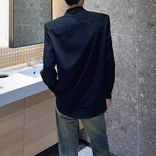 Load image into Gallery viewer, Solid Color Loose Casual Padded Shoulder Shirt
