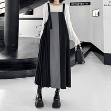 Load image into Gallery viewer, Pleated Paneled Suspender Dresss
