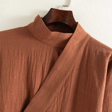 Load image into Gallery viewer, Cotton Textured Cross Collar Wrap Side Tie Loose Cardigan
