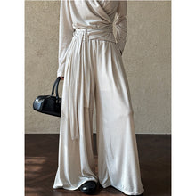 Load image into Gallery viewer, Irregular One-shoulder Waisted Pleated Top Wide-leg Pants Two-piece Set
