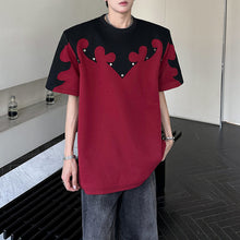 Load image into Gallery viewer, American Shoulder Pad Contrast Color T-shirt
