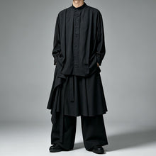 Load image into Gallery viewer, Japanese Minimalist High-waist Asymmetrical Layered Loose Wide-leg Skirt-pants
