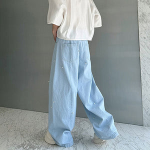 Vintage Pearl Wide Leg Straight Pants