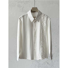 Load image into Gallery viewer, French Retro Striped Ruffled Collar Shirt
