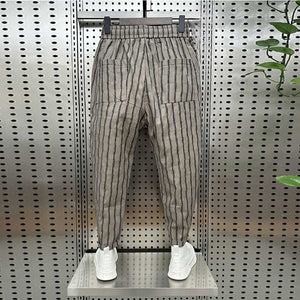 Vertical Striped Slim Casual Harem Pants