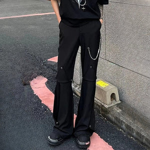 American Heavy-duty Metal Chain Bootcut Pants