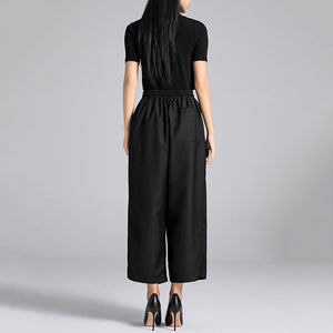 Retro Pleated High Waist Loose Straight Pants
