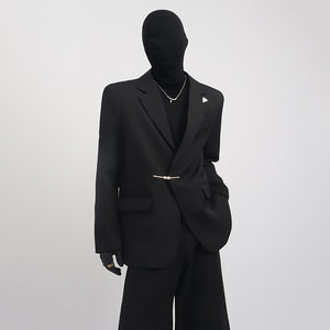Loose Metal Button Suit Jacket