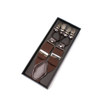 Load image into Gallery viewer, Adjustable Detachable Y Back Leather Suspenders Braces
