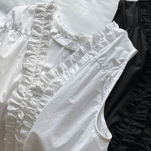 Load image into Gallery viewer, Women's Ruffle Trim Petal Collar Sleeveless Blouse
