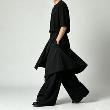 Load image into Gallery viewer, Japanese Loose High-waist Asymmetric Apron Layered Skirt-pants
