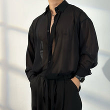 Load image into Gallery viewer, 【50 Shades of Black】Transparent Tulle Loose Shirt
