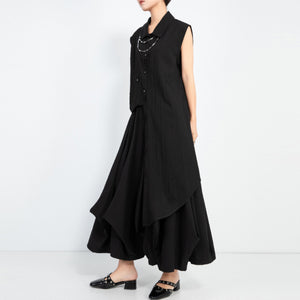 Irregular Sleeveless Long Shirt