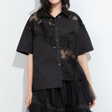 Load image into Gallery viewer, Women Irregular Lace Patchwork Loose Casual T-shirt
