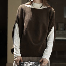 Load image into Gallery viewer, Sleeveless Crew Neck Loose Sweater
