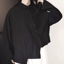Load image into Gallery viewer, Striped Irregular Long-sleeved Shirt
