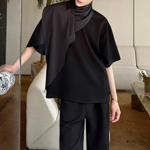 Load image into Gallery viewer, Summer Ribbon Neckline Short Sleeve T-shirt
