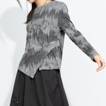 Load image into Gallery viewer, Women's Tie Dye Asymmetrical Hem Slim Long Sleeve Top
