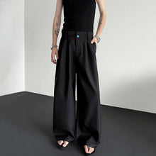 Load image into Gallery viewer, Wide-leg Jewel-embellished Draped Suit Trousers
