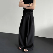 Load image into Gallery viewer, Wide-leg Jewel-embellished Draped Suit Trousers
