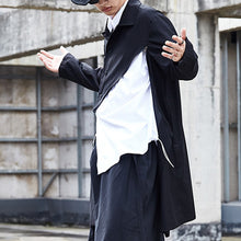 Load image into Gallery viewer, Mid-length Loose Blazer with Split Collar and Diagonal Zipper
