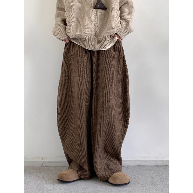 Retro Thick Woolen Loose Bloomers