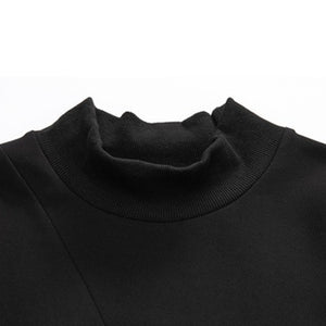 PU Leather Fake Two-piece Stand-up Collar Shirt