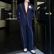 Load image into Gallery viewer, 3D Lines Loose Suit Jacket Straight-leg Suit Pants Two-piece Set
