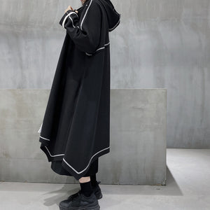 Irregular Hooded Long Sleeved Jacket