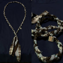 Load image into Gallery viewer, Vintage Cotton and Linen Braided Tie Necklace
