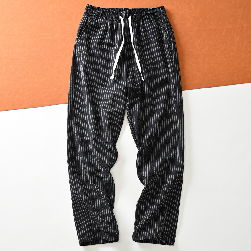 Striped Loose Straight Casual Pants