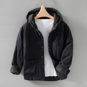 Retro Buttoned Hooded Warm Cotton Coat