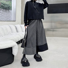 Load image into Gallery viewer, Contrast Color Casual Wide-leg Striped Straight Pants
